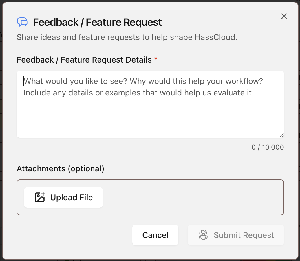 Feedback submission form